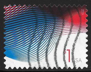 U.  S.  Scott 4953 $1 Patriotic Waves Stamp Vf - Xf