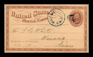 Dr Jim Stamps Us Wind And St Peter Rpo Railroad Post Office Postal Card