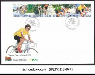 Ireland - 1998 Tour Of France On Cycling - 4v Strip - Fdc