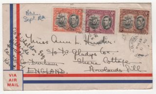 1938 Grenada Kgvi Re - Directed Cover Gpo - Rowlands Gill - Hoath Canterbury Gb