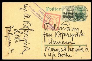 1916 Local Post In Warsaw Post Card