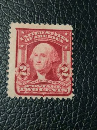 1908 George Washington 2 Cent Red Us Postage Stamp Lh