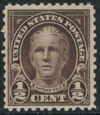Scott 551 - Mnh - 1/2c Nathan Hale - Flat Plate Printing,  Perf.  11 - 1922 - 25 -