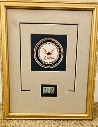 Us Navy Memorial World War Ll 33 Cent Stamp Framed And Matted