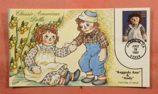 1997 Fdc 3151c Raggedy Ann American Dolls Collins Hand Painted