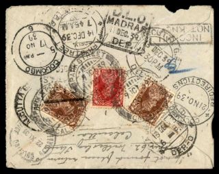 Mayfairstamps 1939 India Dlo Madras Cover Front To Ceylon Wwb37631