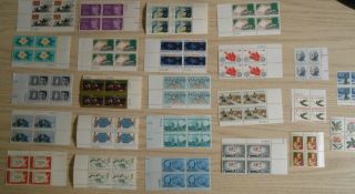 A Selection Of 34 All Different 5 Cent Plate Blocks Of 4.  Mnh.  Og 02 Pb34