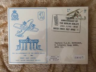 Gb 1968 Berlin Airlift Anniversary (gatow Philatelic Society Cover (114107)