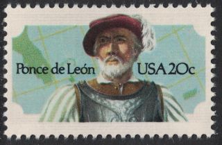 Scott 2024 - Ponce De Leon,  Explorer - 20c Mnh 1982 - Stamp