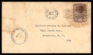 Russia Pouch Mail Wwii Censored 1943 Cover Balloon Stamp To Brooklyn