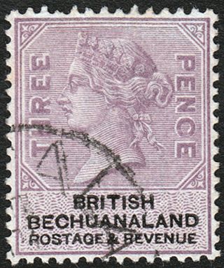 British Bechuanaland 1888 3d Lilac & Black,  Sg 12 Scott 13,  Fine With Cds