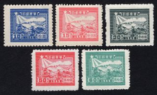 East China 1949 Set Of Stamps Mi 48 - 52 Mng
