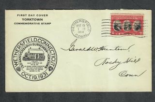 Us Fdc Sc 703 Oct 19 1931 Wethersfield Conn
