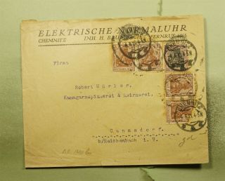 Dr Who 1921 Germany Chemnitz Pair To Cunsdorf E48619