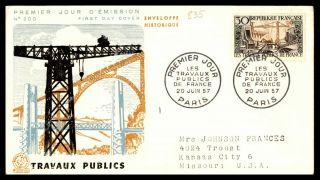 Mayfairstamps 1957 France Travaux Publics Scott 835 First Day Cover Wwb50931
