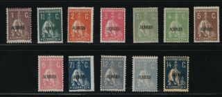 Portugal - 1918 - 21 Azores - Ceres - Short Set (1 Missing) - Mng