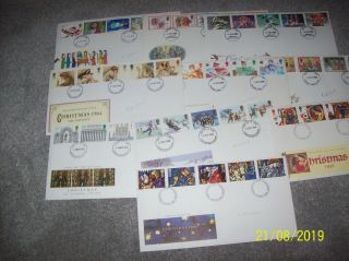 Set Of 10 Christmas First Day Covers,  From 1981 - 1992,  Various Themes