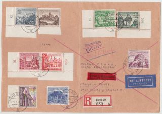 Germany Dr 1940 Reg.  Airmail Express Cover Berlin Cpl.  Set Mi 730/38 Franking
