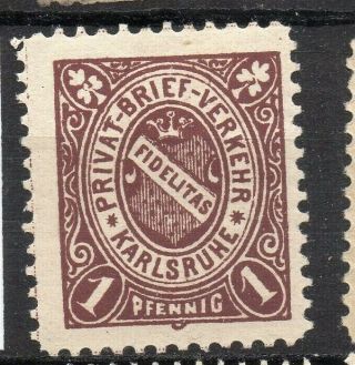 Germany Classic 1860 - 90s Private Or Local Post Item,  Karlsruhe 317698