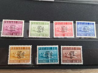 Stamps Guernsey Postage Dues Set Of 7 To 1/ - Unmounted