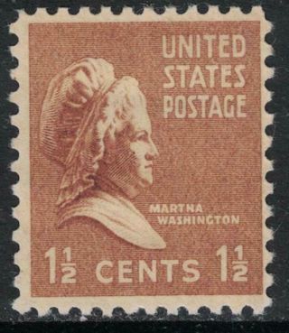 Scott 805 - Mnh - 1 1/2c M.  Washington - Presidential " Prexie " Series - 1938,