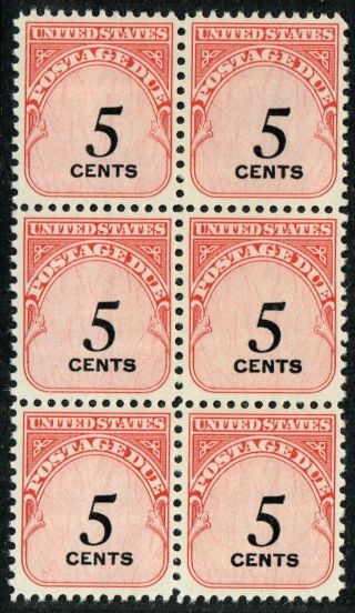 Us Stamp Bob J93 – 1959 5c Rotary Press Blk Of 6 Mnh/og