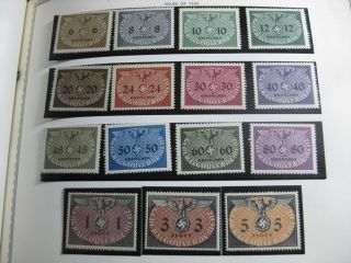 Poland Third Reich Wwii Occupation Mi.  1 - 15 Stamp Set Cv $24.  00
