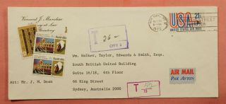 Dr Who 1973 Ny Airmail To Australia Postage Due 118621