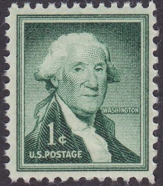Us - 1954 - 1 Cent Green George Washington Liberty Series Issue 1031 Nh