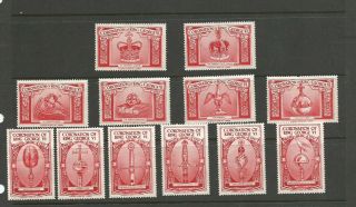 Stamps - Great Britain - George Vi Coronation Cinderella Set - 12 Stamps - Lot 6