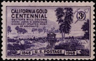 Us - 1948 - 3 Cents Dark Violet California Gold Centennial Issue 954 Nh