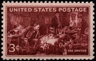 Us - 1947 - 3 Cents Brown Violet The Doctor Painting Issue 949 Nh Xf