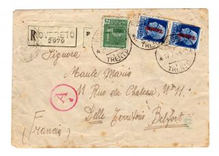 Italy Italian Rsi 1944 Cover To France With German Censor Rare