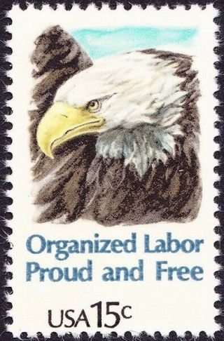 Us - 1980 - 15 Cents Organized Labor Proud & American Eagle Issue 1831 Nh