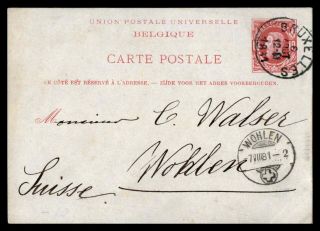 Mayfairstamps 1881 Belgium Brussles To Wohlen Switzerland Postal Stationery Card
