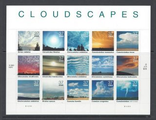 Us Scott 3878 Cloudscapes Pane Of 15 Issued In 2004
