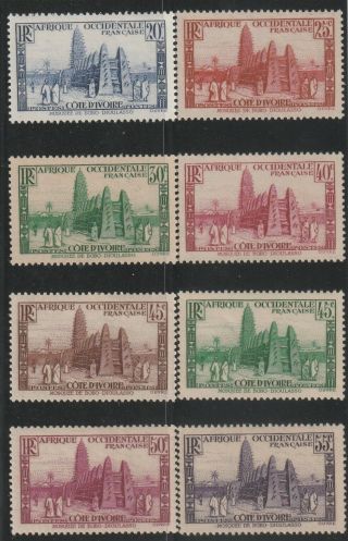 Ivory Coast - French Colonial - Set Of 5 Stamps Mnh & 3 Mh (coti 980)