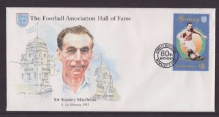 Gb 1995 £5 Football Sir Stanley Matthews 80th Birthday Souvenir Wembley F.  D.  C.