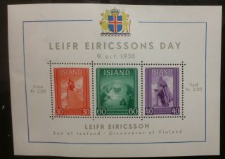 Iceland 1938 Leifr Eiricssons Day Ms Eiricsson Son Of Iceland