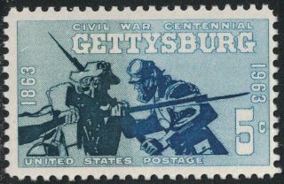 Scott 1180 - Gettysburg,  Civil War Centennial - Mnh 5c 1963 - Stamp