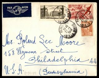 Mayfairstamps 1949 France Marianne Combo Airmail To Us Cover Wwb44487
