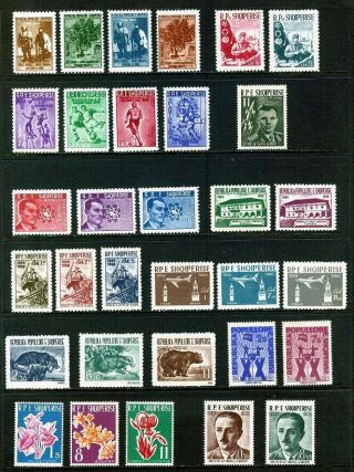 Albania 1958 - 62 Mounted : 11 Sets/ 32 Stamps: See List