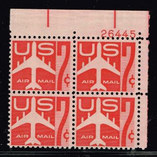 Us Stamp Bob Air Mail C60 7c Air Mail 1960 Mnh/og Pl Blk Of 4