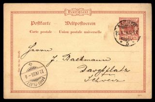 Mayfairstamps Germany 1898 Aachen April 21st Stationery To Davos Platz Arrival C