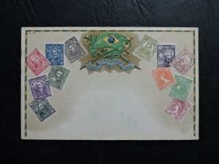 1908 Brazil Embossed Stamps Postcard Navy Letter Uss Kansas Rio To Us Military
