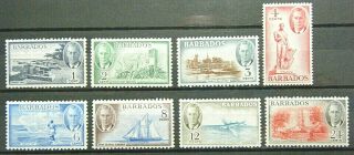 Barbados Stamp 1950 King George Vi Scott 216 - 223 Sg271 - 278 Og H