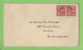 Antigua 1924 Kgv 1d Pair On Cover To Usa