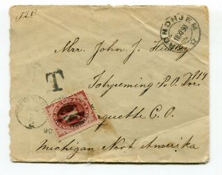 Norway 1890 Unpaid Cover To Ishpeming,  Michigan Usa - Postage Due - 1 Cent??