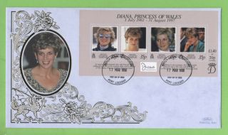 B.  A.  T.  1998 Princess Diana Memorial M/s On First Day Cover