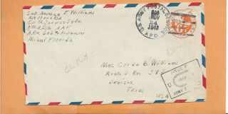 World War Ii Military Cover Apo 606 1943 Us Army Censored